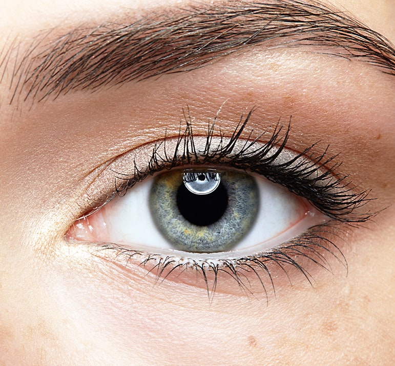 close up woman's eye